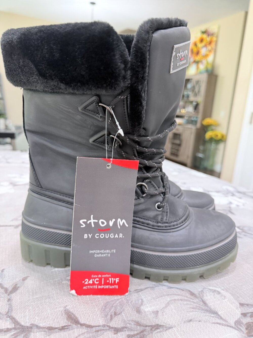 Cougar Storm Grange Waterproof Winter Snow Boots Black Faux Fur Women’s 8 NWT